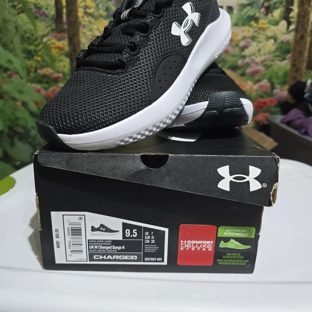 Under Armour Kids Black and White Sneakers - Picture 3 of 3